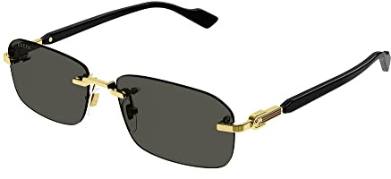 GUCCI Mens GG1221S Sunglasses, Gold-Black-Grey, 56