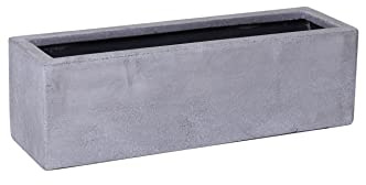 VIVANNO Blumenkasten Flobo - Balkonkasten Beton-Optik Grau - 15x60x17 cm | Frostsicherer Pflanzkasten aus Fiberglas für Balkon & Fensterbank - Rechteckiger Trog für Kräuter oder Blumen
