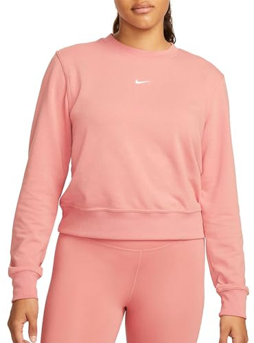 Nike Damen W NK ONE DF Crew LBR T-Shirt, RED Stardust/White, Large