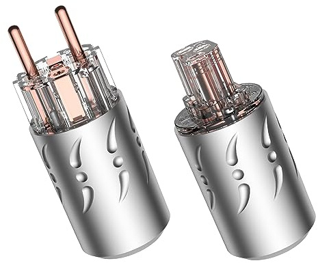 Viborg 1x High End HiFi Schukostecker Netzstecker auf Kaltgerätestecker C15 (VE512+VF512（Reines Kupfer）)
