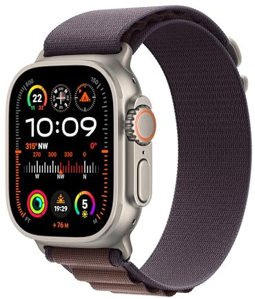 Apple Watch Ultra 2 [GPS + Cellular 49mm] Smartwatch with Rugged Titanium Case & Indigo Alpine Loop Small. Fitness Tracker, Precision GPS, Action Button, Extra-Long Battery Life, Carbon Neutral