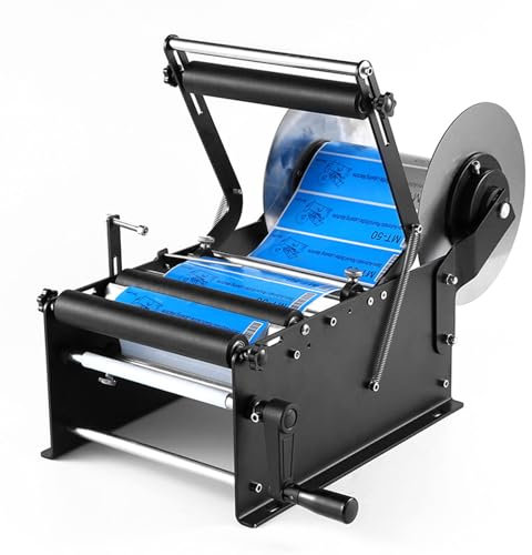 COYEUX Manuelle runde Flaschenetikettiermaschine, Flaschenetikettenapplikator, mit Schwenkarm, für Plastikflaschen, Glasbierflaschen, 15–30 Stück/Min