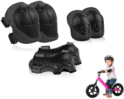 Protezione Set per Bambini, 6 in 1 Ginocchiere/ Gomitiere/Tutore Polso Protettivi Kit, Regolabile Attrezzatura Protettiva, Sicurezza Set per Pattini Skateboard, Scooter
