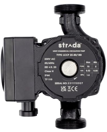 Strada Products Light Commercial Standard 25-80/180 Circulation Pump LCCP Compatible with Grundfos UP, UPS, UPS2 & Wilo Yonos Pico