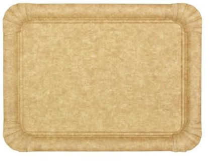 Monouso | 50 Bandeja de Cartón Kraft “Flower” 18×24 cm | Gramaje 345 g/m² | Resistente al Aceite y Calor | Ideal para Degustaciones, Comidas y Catering