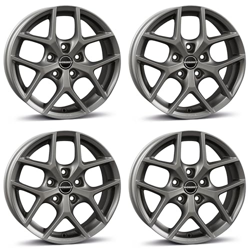 4x Borbet Felgen Y 7.0x17 ET40 5x100 titan matt kompatibel mit VW Bora Cross Golf Polo T-Cross Taigo