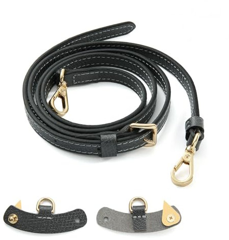 Correa cruzada compatible con bolsa Longchamp LP Xtra XS, kit de conversión, herrajes dorados, Gris oscuro con dorado HD