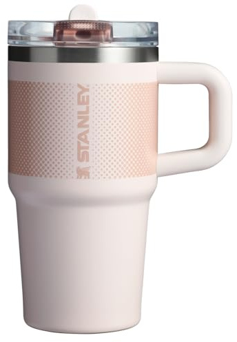 Stanley Quencher ProTour Flip Straw Tumbler with Leakproof Lid | 20 oz, Built-In Straw & Handle, Cupholder Compatible, Insulated Stainless Steel, BPA-Free, Rose Quartz Fade