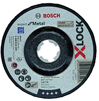 Bosch Professional 1x Gekröpfte Schruppscheibe Expert (für Metall, X-LOCK, Ø125 mm, BohrungsØ: 22,23 mm, Dicke:6 mm) (Packung mit 10)