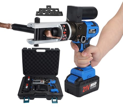 forplubossmmp Crimpatrici Elettriche A Batteria da 21V con Batteria da 4,0Ah 2/Batteria, Pinza Idraulica Tagliacavi Elettrici con Impugnatura in Gomma per Cavi Corazzati, Terminali-Lega di Alluminio