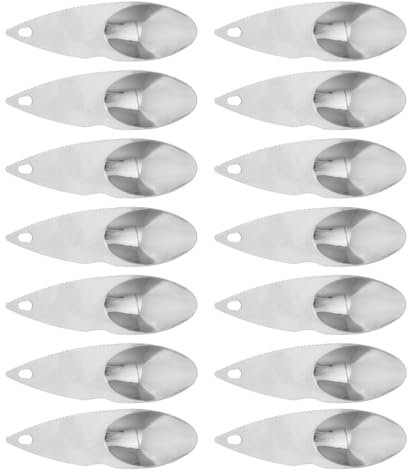 Ciieeo 14 Pz Cucchiaio per Scavare Kiwi Cucchiaio per affettare Kiwi Strumento Pela Kiwi spacca Kiwi manipolazione cleanseen Utensili manuali Kiwi Utensili da Cucina per Avocado Silver