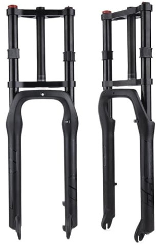 ZiYouao Fahrrad Gabel Doppelschulter-Schnee-Fatbike-Gabel 26 20 4,0 Luft-MTB-Fahrradfederung 32mm gerades Rohr 135mm Stoßdämpfer Magnesiumlegierung Fahrradgabeln(20 inch)