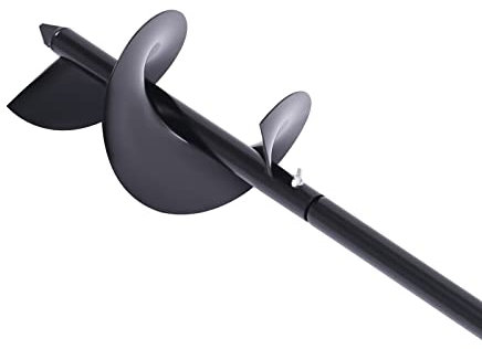 AvjsoCD Manual Garden Post Hole Digger 15*85cm Adjustable Hand Drill Spiral Steel Ground Digger Garden Hole Digging Drill Bit with gloves