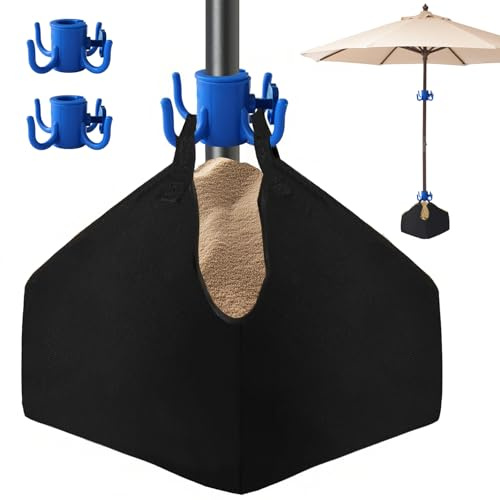1 Set Strandschirm-Basisgewicht - 600D Oxford-Gewebe, Sonnenschirm, befüllbare Gewichte, Sandsäcke, robuster Strandschirmständer, Sandanker für Außenbereich, Terrasse, Garten
