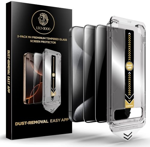 2-Pack | 9H Privacy Tempered Glass for iPhone 15 Plus Screen Protector (6.7-inch) | 28° Anti-Spy | Edge-to-Edge Protection | One-Touch Install with Auto Dust-Elimination Kits & Precision Tool