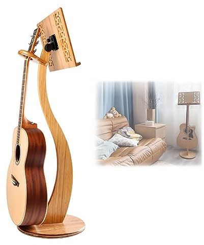 WTTWW Notenständer, Notenständer Aus Holz Mit Retro-Hohlraum, 340° Flip-Design, Professioneller Notenbuchhalter Abnehmbar, Für Notenblätter, Notenständer Für Gitarre/Violine/Ukul,