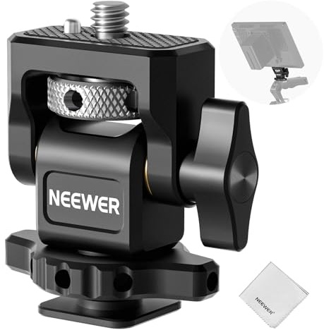 NEEWER Cold Shoe Camera Monitor Mount with Anti Twist 1/4 Screw Compatible with Atomos Ninja V, 5 & 7 Field Monitor, 360° Swivel 180° Tilt with Adjustable Damping, MA006
