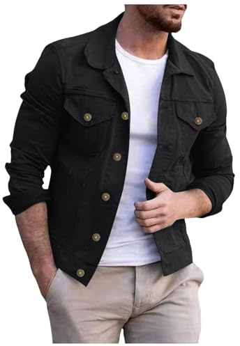 Giubbotto Di Jeans Uomo, Giacche Uomo, Estivo Casual Denim Giacca Moto Slim Fit Jacket Uomo Primavera/estate/autunno Maniche Lunghe Giubbino Sportiva Giacca Casual Slim Fit Per Donna Uomo Denim Jacket