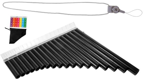 18-pan Pan Flute in Abs Resin for Beginners and Professionals | Black or White Finish, Practical Build, Teaching Performance and Practice Use, School Music Instrument