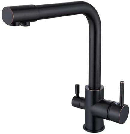 Filtro de grifo de cocina de 3 vías con boquilla giratoria de 360°, mezclador de agua fría y caliente, purificador de agua de alto rendimiento para un mejor sabor y salud, fácil instalación.