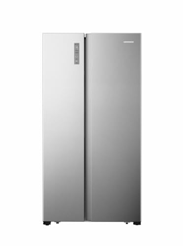 HEINNER HSBS-HS519NFXE++ Side-by-Side Kühlschrank – 519 L Gesamtkapazität, Energieklasse E, Full No-Frost, Inverter-Kompressor, LED-Touch-Display, Edelstahl-Design, 5-Jahres-Garantie