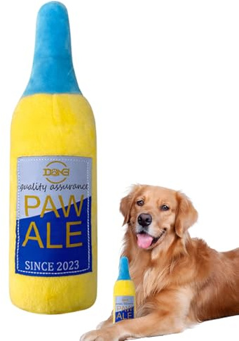 Duvcoywae Jouet pour Chien Couineur | Jeu Interactif Forme Bouteille de Vin - Jouet en Peluche pour Chien,pour L'Éducation Chiot Anti-Ennui Mâchonnement Intérieur Extérieur Caisse Enrichissement