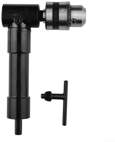 Jotekonoby Adaptador de taladro de ángulo recto de 90 grados, cabezal de conversión de portabrocas de ángulo recto con vástago de 8 mm, portabrocas de tres mandíbulas para taladros, extensión de
