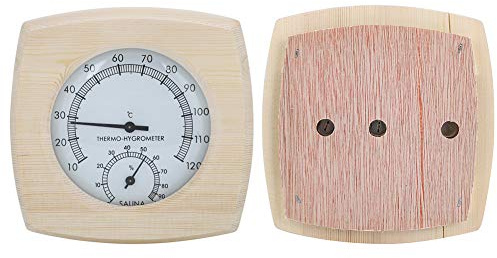 OEBUAFI Termoigrometro per Sauna Termometro Igrometro per Sauna Bagno Accessori per 5,3x5,1x1,0 Pollici Legno Ecologico