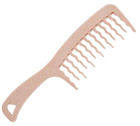 Peigne cheveux bouclés à dents larges ondulées, démêlant pour boucles et cheveux crépus, anti-frisottis, volume sans casse, pour femme et homme, matériau durable en paille de blé