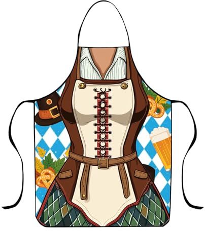 Dam, dirndl-scarf, enfärgad, kostymmode, dirndlbyxor med knytband, gjord av andningsbar bomullsblandning, för oktoberfest, folkfest och traditionell klänning, lättskött och mjuka skor 2026, kaffe, En