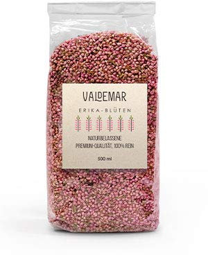 Valdemar Manufaktur essbare Premium ERIKA-Blüten, 500ml (Heidekraut) - HANDVERPACKT In Deutschland