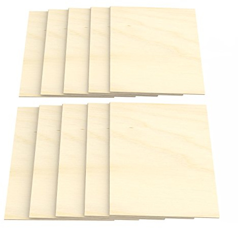 AUPROTEC 10x A5 Sperrholz-Platten Birke 6mm Multiplexplatten (148 mm x 210 mm) Bastel- und Laubsäge-Holzplatten Birke Massiv Multiplex Holz Industriequalität