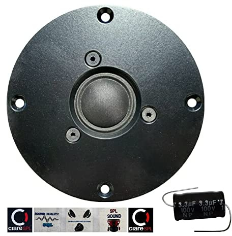 Ciare 1 Tweeter HT263 Dome Driver schwarz 100 watt rms 200 watt max 11,00 cm 110 mm impedanz 8 ohm empfindlichkeit 91 db für zu Hause + kondensator, 1 stück