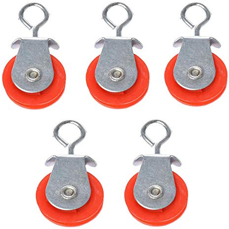 45mm Umlenkrollen Kunststoff Pulley Riemenscheibe Roller für Seile den Innen und Außenbereich,1/3/5 Stk, Rot