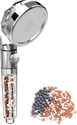 App Life Soffione Doccia con Anticalcare - Soffione Doccia Alta Pressione 3 tipi di Getto - Risparmio idrico Filtro e Sfera Minerale