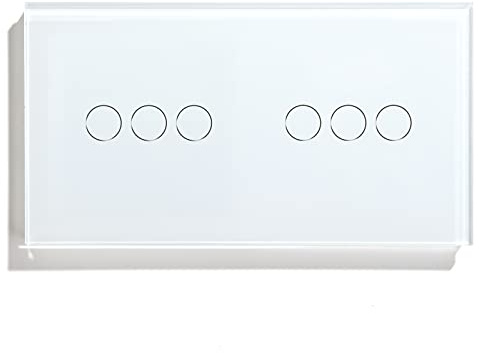 BSEED Smart Lichtschalter WIFI Dimm+Rollladen (Neutralleiter Erforderlich) | WLAN Touch Lichtschalter WIfI Schalter aus Glas Alexa und Google Home Work mit Tuya