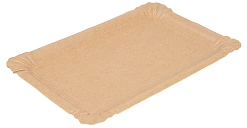 García de Pou 250 Unités - Plateaux Pâtisserie - Petits 300 g/m2, 20 x 13 cm Naturel Kraft