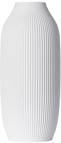 3D Vase Dekovase Stella L 30cm Bodenvase Weiß Deko Vase Pampasgras Trockenblumen