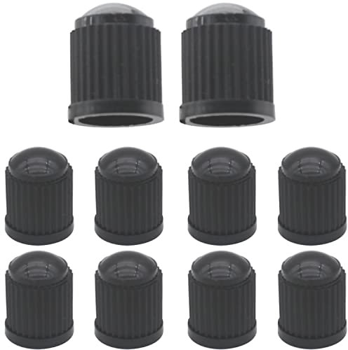 LRMYS 10Pcs Tyre Valve Caps, Universal Fit Plastic Dust Caps for Car Bikes Bicycles Motorbikes Prams Wheelbarrows Tyre, Black