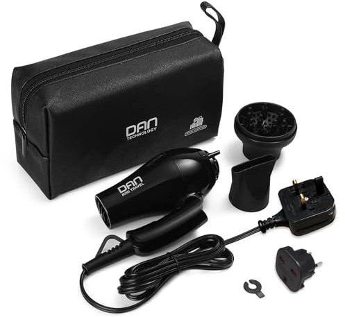 Travel Hair Dryer 1000W Dual Voltage Blow Dryer with Plug Adaptor and Storage Bag Mini Hairdryer with Folding Handle with Concentrator & Diffuser Travel Hairdryer Set for Women and Men