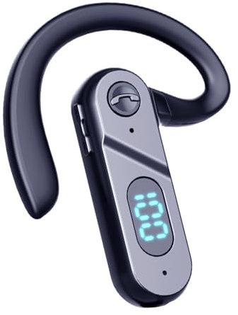 STFMHEZ Bluetooth Earpiece, Single Ear Bone Conduction Headset Handsfree, Bluetooth V5.2 Earphone Noise Canceling Mic, Digital Display Voice Control Answering Wireless Headphone Sports Business