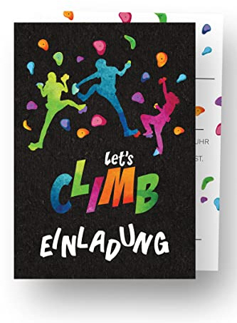 Friendly Fox 12 Kletter Einladung, Bouldern Einladungskarten Geburtstag Kinder-Geburtstag Kletterhalle