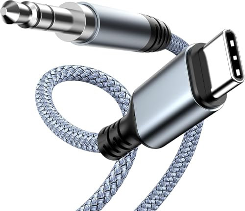 Highwings Aux Kabel USB C 2M, USB C auf Klinke 3.5mm Audio Aux Auto Handy für iPhone 17/16/15 Pro Max, Galaxy S25/S24/S23/S22, Hua-wei P40/P30/P20, Pixel, Car Stereos