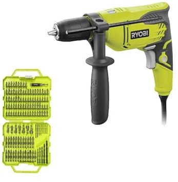 Confezione RYOBI - Trapano a percussione RPD500-GC - 500W - Set RAK127DDSD - 127 accessori per foratura e avvitamento