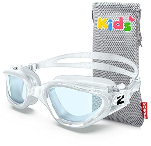 ZIONOR Schwimmbrille Kinder, G1MINI Polarisiert/non Polarisiert Komfortabel Kinder Schwimmbrille, Anti Nebel UV-Schutz Schwimmbrille für Mädchen und Jungen (Jahre 6-14)