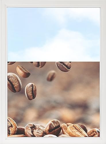 GRAZDesign Fensterfolie Blickdicht Sichtschutz, Sichtschutzfolie Fenster, Glastüren, Küche Küchenfenster, Milchglasfolie Bedruckt mit Motiv Kaffee 70x57cm
