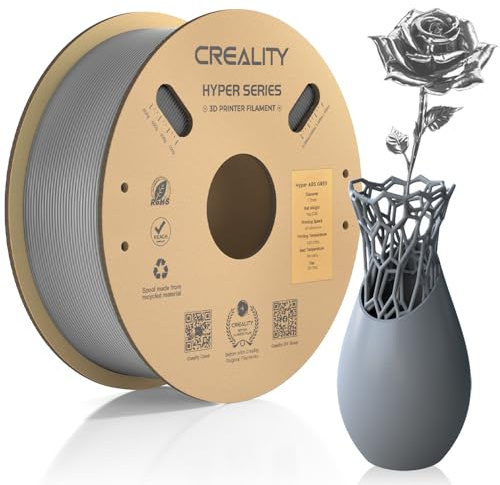 Creality Hyper ABS Filament, Grau Filament 1.75mm Hyper ABS 1KG, 3D Drucker Filament ABS Maßgenauigkeit +/- 0.03mm, 3D Druck Materialien für die Meisten 3D Drucker, 2.2lbs/Spool
