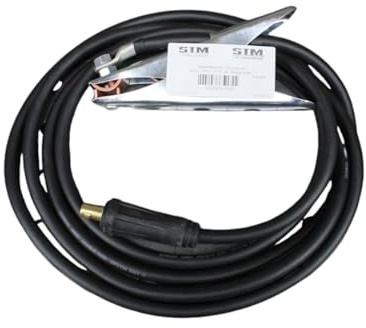 STM Der Meisterladen Câble de masse de soudage 10, 16, 25, 35, 50, 70 qmm HAR H01N2-D (4 m) 200 A ou 400 A, pince de masse, taille : 50 mm² mandrin 13 mm