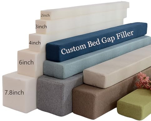 Pcevathiy Custom Bed Gap Filler, Mattress Wedge Gap Crack Filler Twin Space Filler Between Bed and Wall with Removable Cover, Full Mattress Extender Stuffer for Queen King Headboard Bed (Linen)