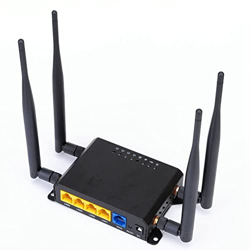 Lisher Routeur WiFi Modem 4G 3G avec Fente pour Carte SIM Point D'Acc¨¨S 300Mbps Openwrt 12V GSM LTE USB Wan 4XLAN 4XAntenne EU Plug